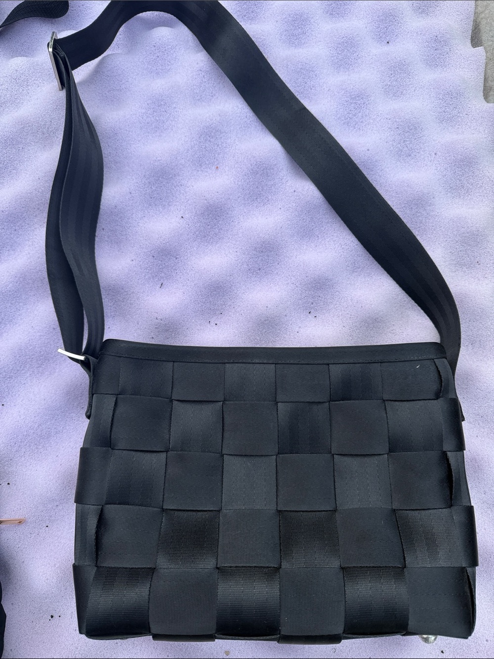 Harveys Black Woven Ribbon Messenger Bag